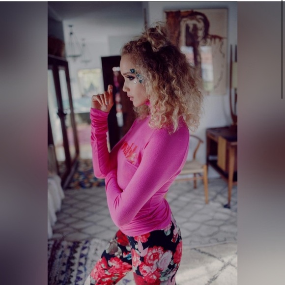 NWT Revolve Daydream Nation | Kiss Kiss Pink 'Lovable' Turtleneck Long-Sleeve - Picture 3 of 6